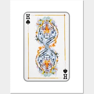 Tiger Head King of Spades Playing Card Posters and Art